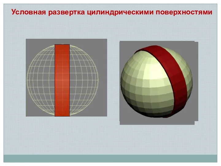 Условная развертка цилиндрическими поверхностями