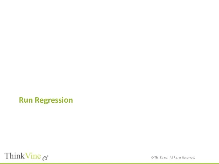 Run Regression
