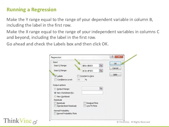 Running a Regression Make the Y range equal to the range