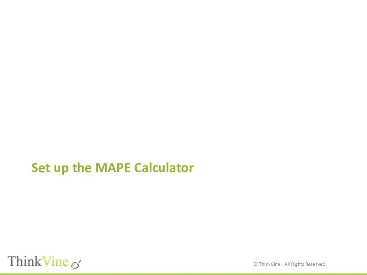 Set up the MAPE Calculator