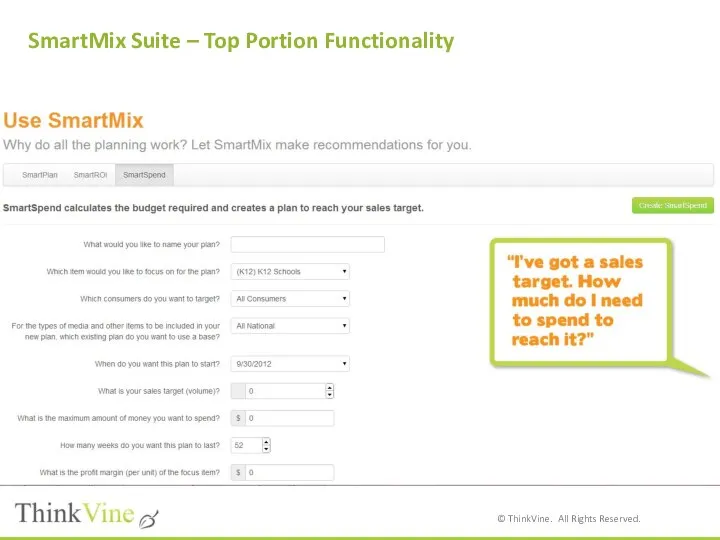 SmartMix Suite – Top Portion Functionality Top Portion Functionality