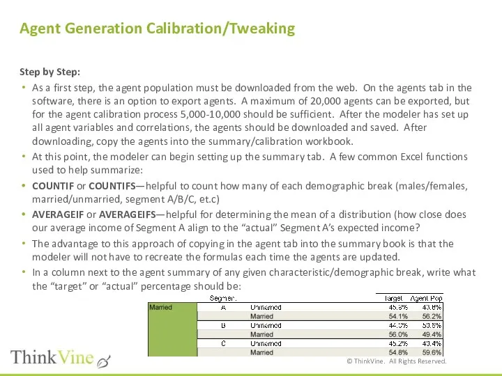 Agent Generation Calibration/Tweaking Step by Step: As a first step, the