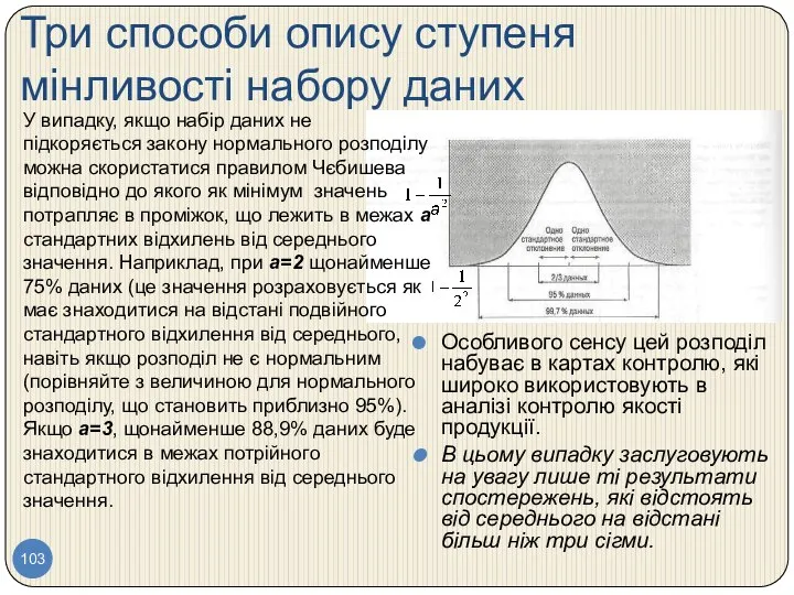 Три способи опису ступеня мінливості набору даних Особливого сенсу цей розподіл