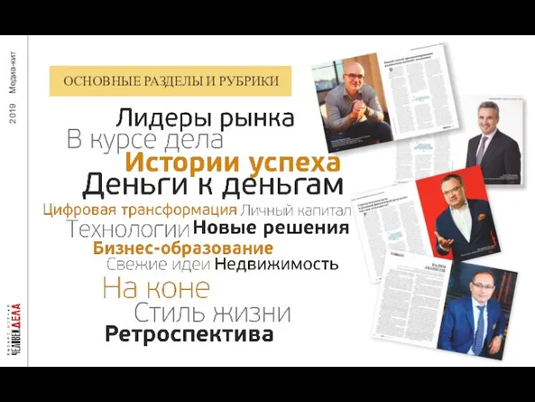 2019 Медиа-кит ОСНОВНЫЕ РАЗДЕЛЫ И РУБРИКИ