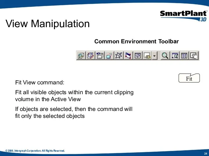 © 2006. Intergraph Corporation. All Rights Reserved. View Manipulation Common Environment