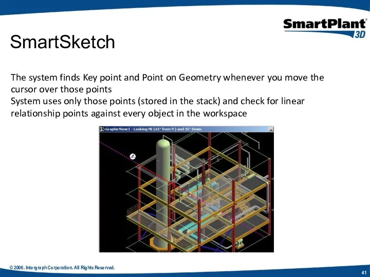 © 2006. Intergraph Corporation. All Rights Reserved. SmartSketch The system finds