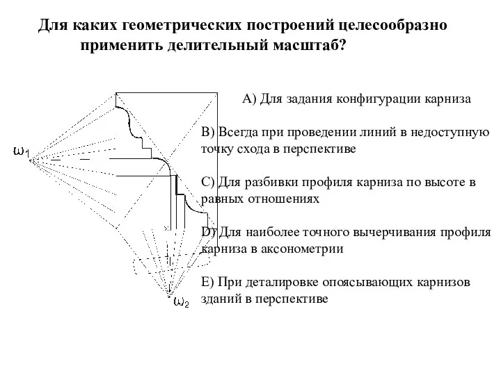 A) Для задания конфигурации карниза B) Всегда при проведении линий в