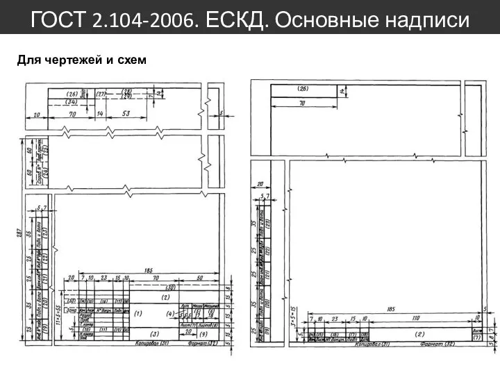 ГОСТ 2.104-2006. ЕСКД. Основные надписи Для чертежей и схем