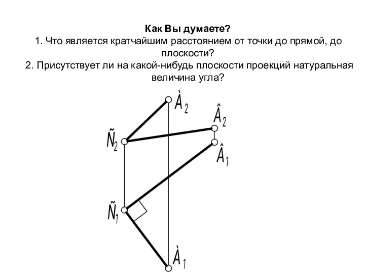 Как Вы думаете? 1. Что является кратчайшим расстоянием от точки до