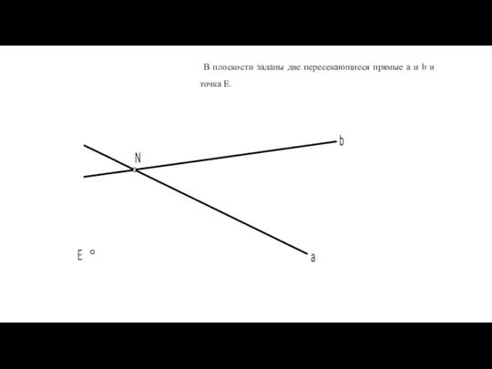 В плоскости заданы две пересекающиеся прямые a и b и точка E.