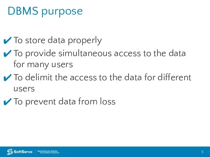 To store data properly To provide simultaneous access to the data