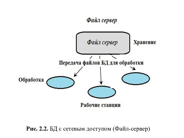 Рис. 2.2. БД с сетевым доступом (Файл-сервер)