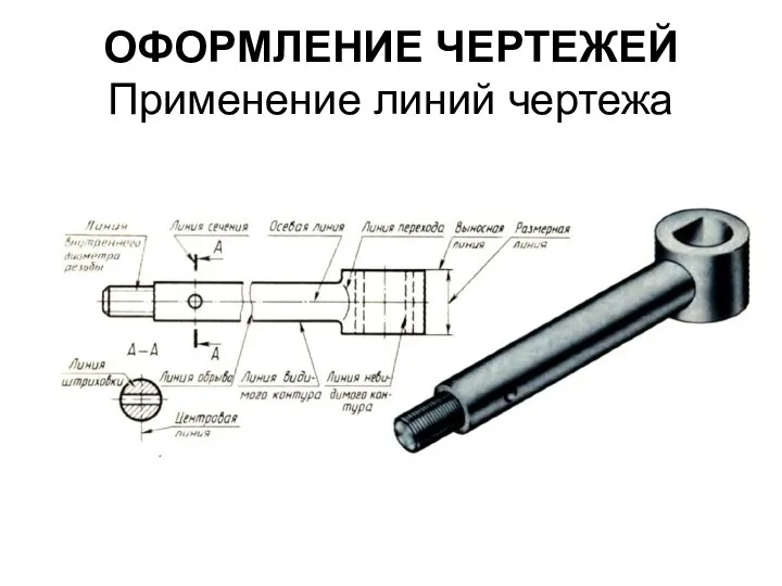 ОФОРМЛЕНИЕ ЧЕРТЕЖЕЙ Применение линий чертежа