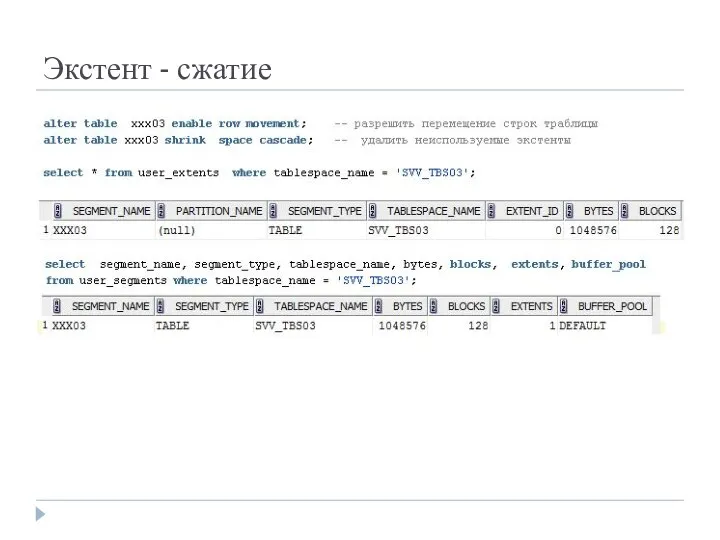 Экстент - сжатие