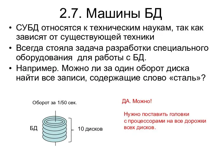 2.7. Машины БД СУБД относятся к техническим наукам, так как зависят