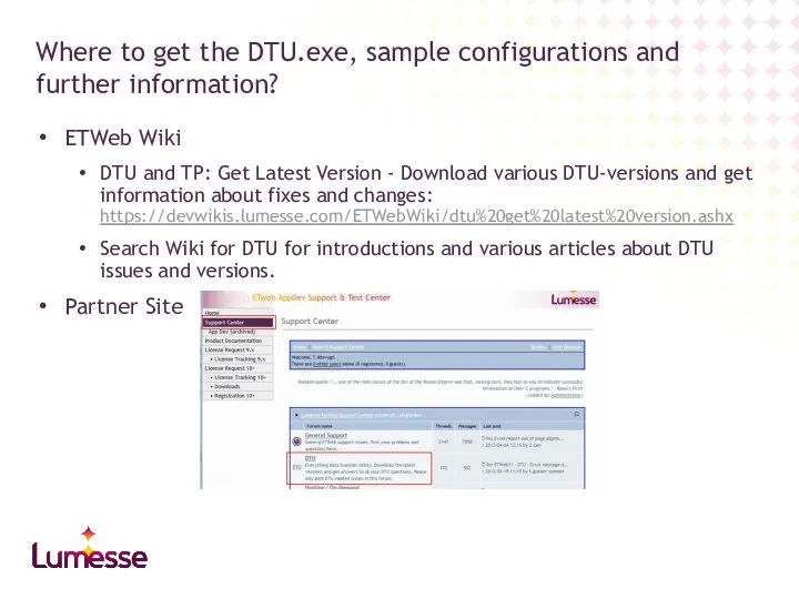 ETWeb Wiki DTU and TP: Get Latest Version - Download various