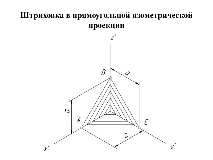 Штриховка в прямоугольной изометрической проекции