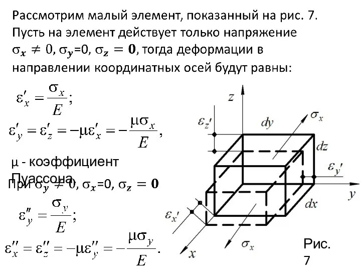 Рис.7 μ - коэффициент Пуассона.