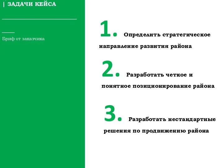 Цели и задачи кейса | ЗАДАЧИ КЕЙСА ______________ Бриф от заказчика