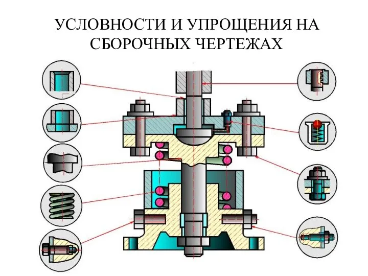 УСЛОВHОСТИ И УПРОЩЕHИЯ НА СБОРОЧHЫХ ЧЕРТЕЖАХ