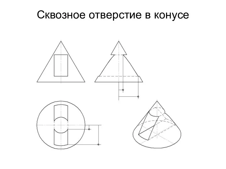 Сквозное отверстие в конусе