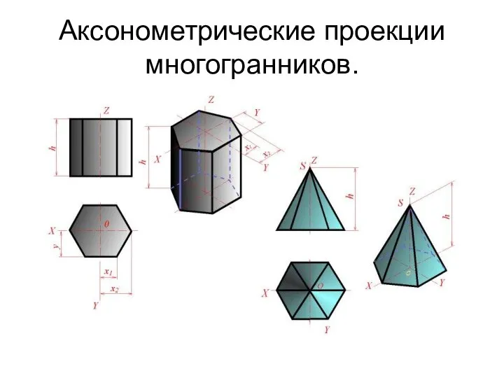 Аксонометрические проекции многогранников.