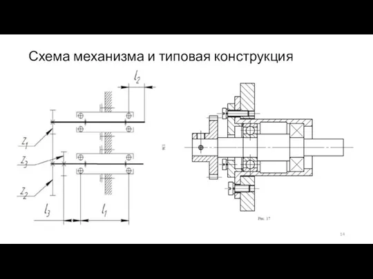 Схема механизма и типовая конструкция