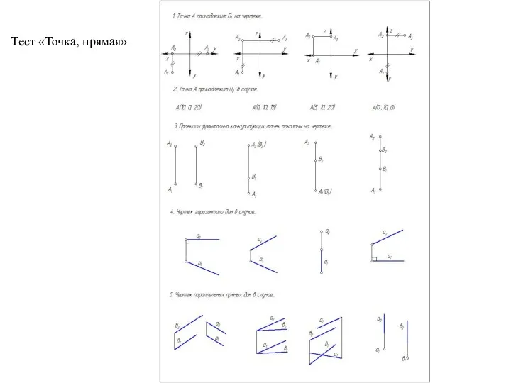 Тест «Точка, прямая»