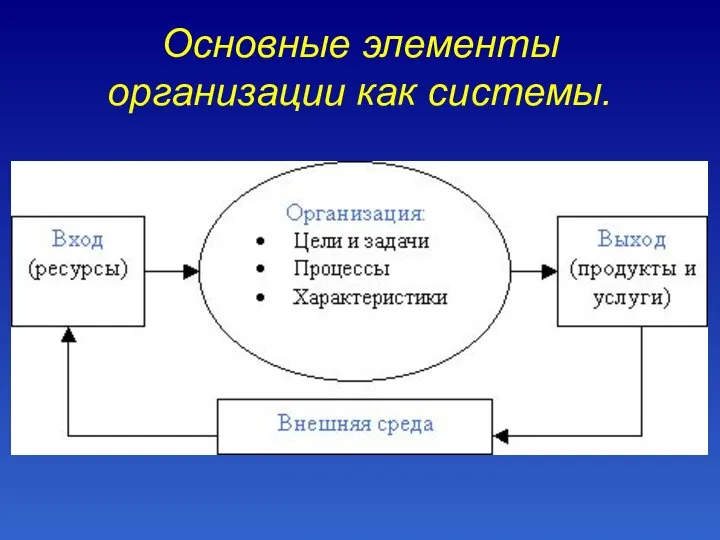Основные элементы организации как системы.