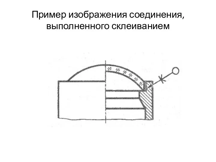 Пример изображения соединения, выполненного склеиванием