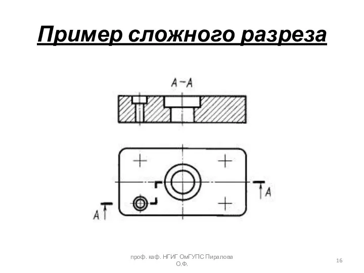 Пример сложного разреза проф. каф. НГИГ ОмГУПС Пиралова О.Ф.