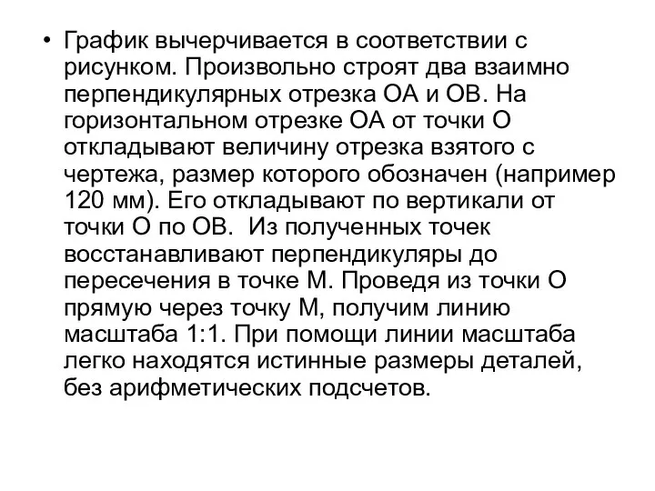 График вычерчивается в соответствии с рисунком. Произвольно строят два взаимно перпендикулярных