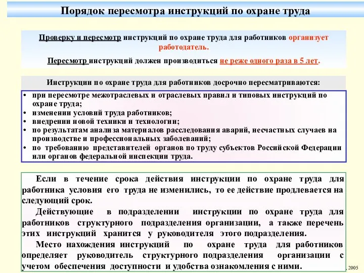 Если в течение срока действия инструкции по охране труда для работника