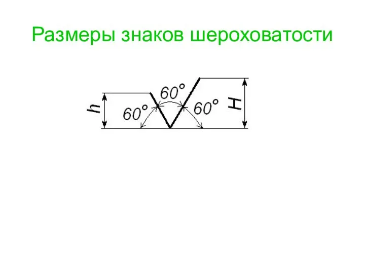 Размеры знаков шероховатости