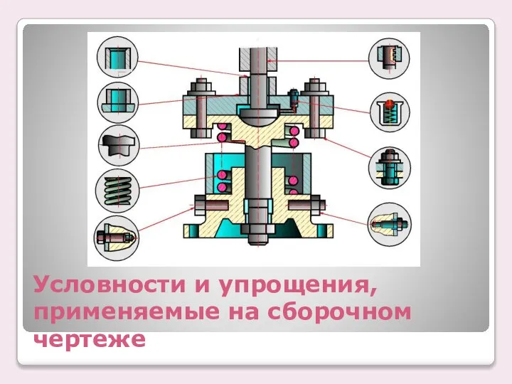 Условности и упрощения, применяемые на сборочном чертеже