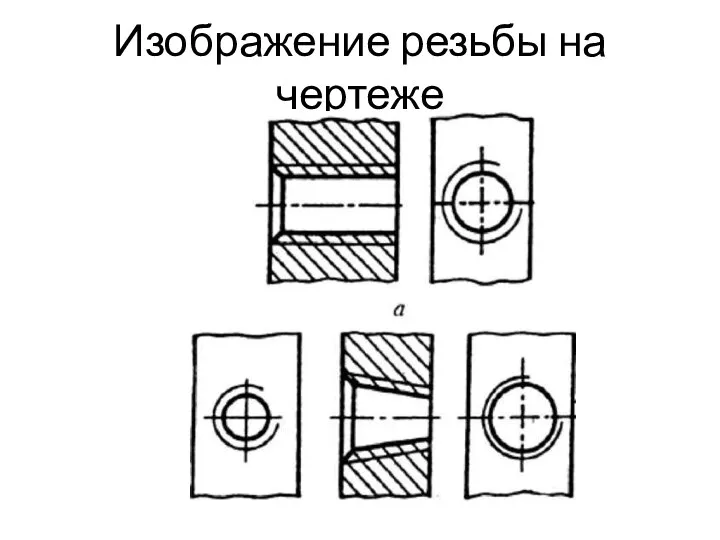 Изображение резьбы на чертеже