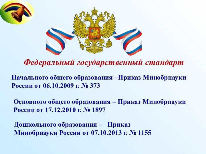 Дошкольного образования – Приказ Минобрнауки России от 07.10.2013 г. № 1155