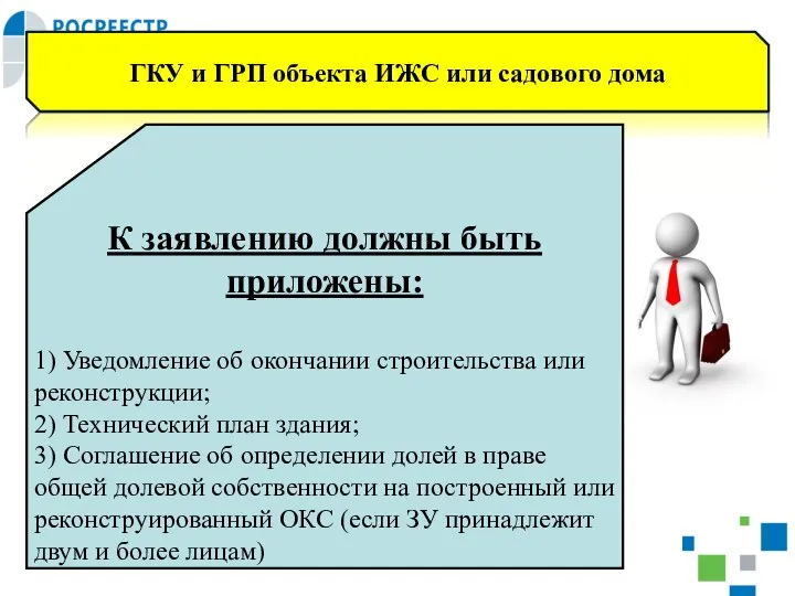 ГКУ и ГРП объекта ИЖС или садового дома К заявлению должны