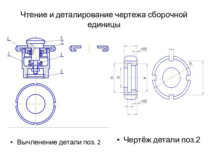 Чтение и деталирование чертежа сборочной единицы Вычленение детали поз. 2 Чертёж детали поз.2