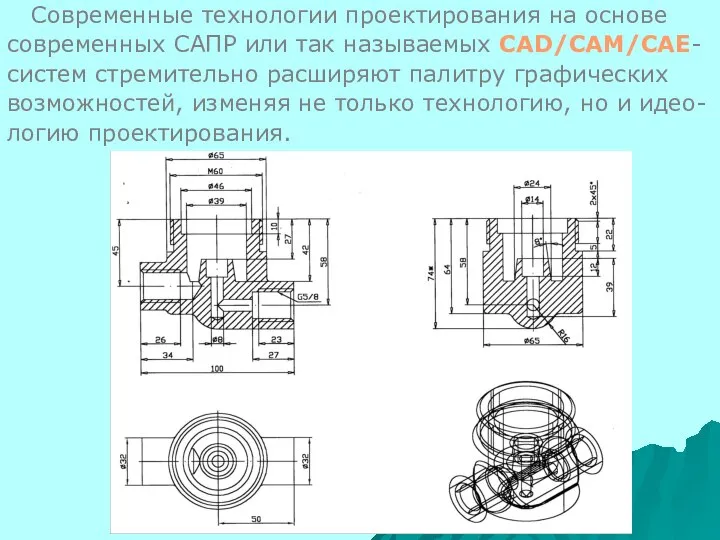 Современные технологии проектирования на основе современных САПР или так называемых CAD/CAM/CAE-