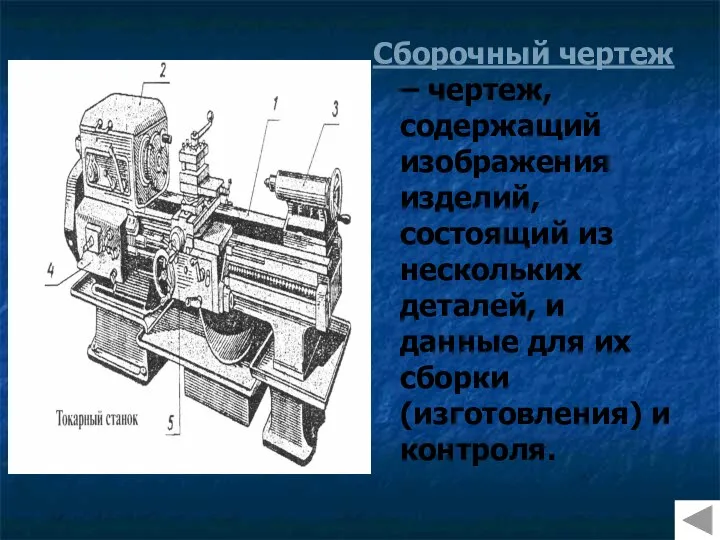 Сборочный чертеж – чертеж, содержащий изображения изделий, состоящий из нескольких деталей,