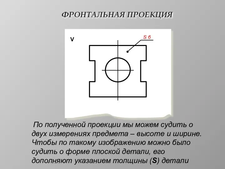 ФРОНТАЛЬНАЯ ПРОЕКЦИЯ V S 6 По полученной проекции мы можем судить