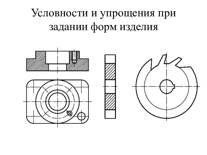 Условности и упрощения при задании форм изделия