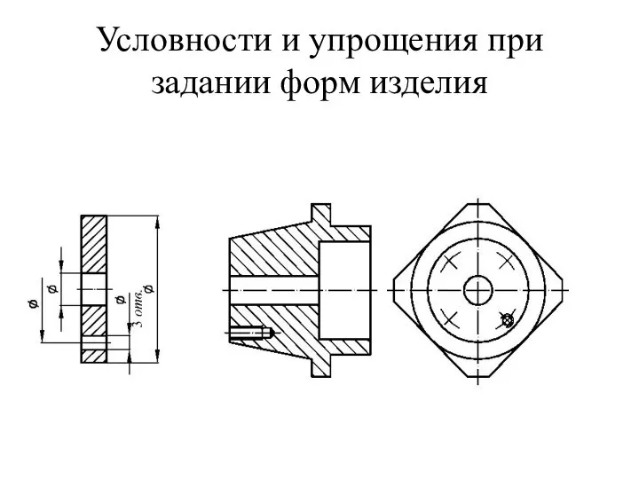 Условности и упрощения при задании форм изделия