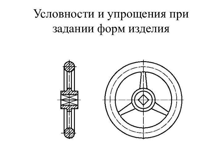 Условности и упрощения при задании форм изделия