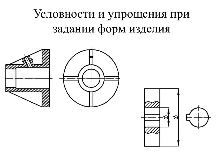 Условности и упрощения при задании форм изделия