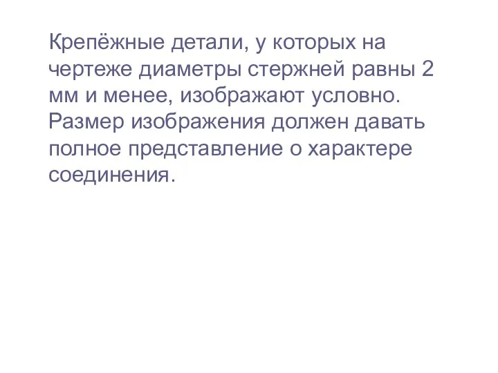 Крепёжные детали, у которых на чертеже диаметры стержней равны 2 мм