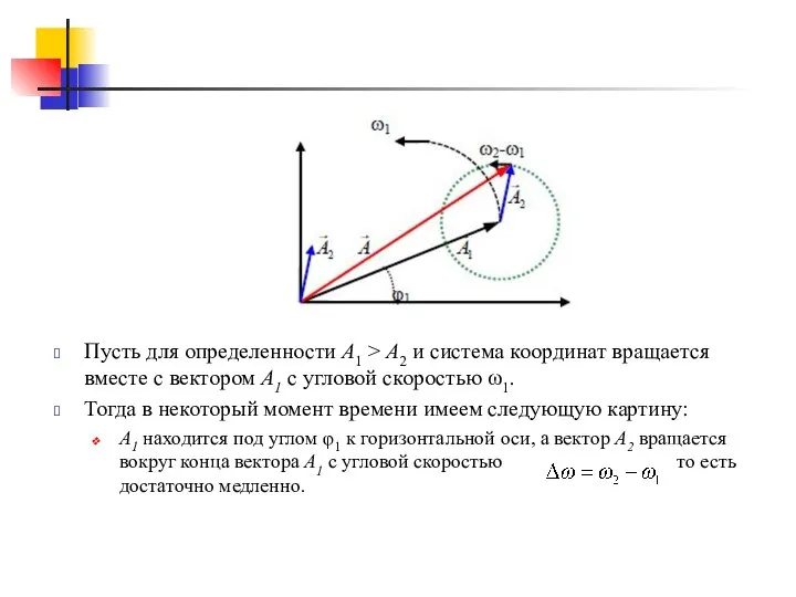 Пусть для определенности А1 > А2 и система координат вращается вместе