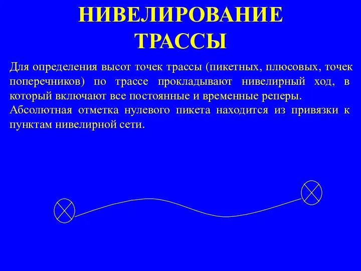 Для определения высот точек трассы (пикетных, плюсовых, точек поперечников) по трассе