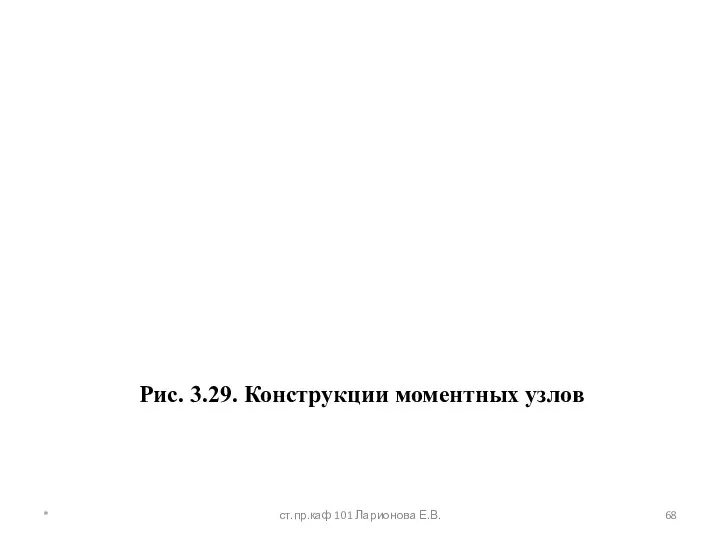 Рис. 3.29. Конструкции моментных узлов * ст.пр.каф 101 Ларионова Е.В.